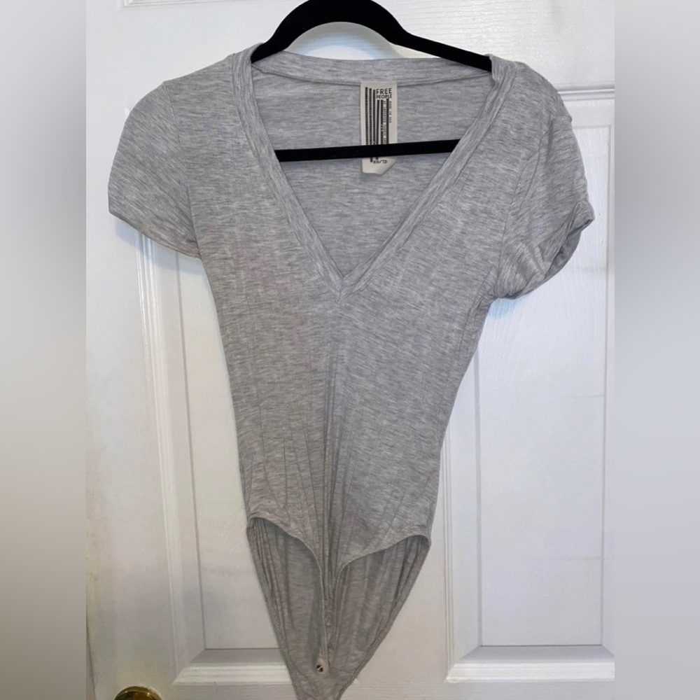 Free People Grey Bodysuit